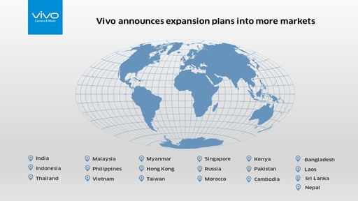 Vivo expands into oversea markets and reach out to global locations